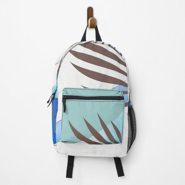 Item preview, Palm Frond Graphic Design - Abstract Art - White, Blue, Brown, and Fern Green designed and sold by Inomaly Art.