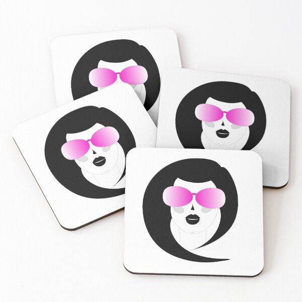 Item preview, woman face wearing pink sunglasses designed and sold by SunGraphicArt.