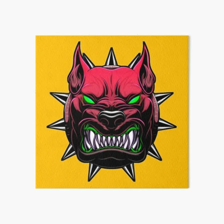 Red devil dog face - demon dog scary face | Art Board Print