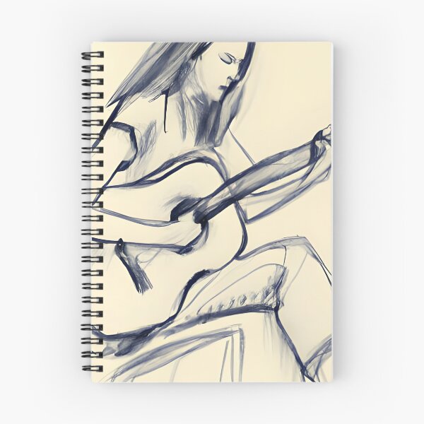 Item preview, Young girl playing guitar, pencil sketch designed and sold by REALDesign-Shop.