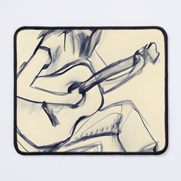 Item preview, Young girl playing guitar, pencil sketch designed and sold by REALDesign-Shop.