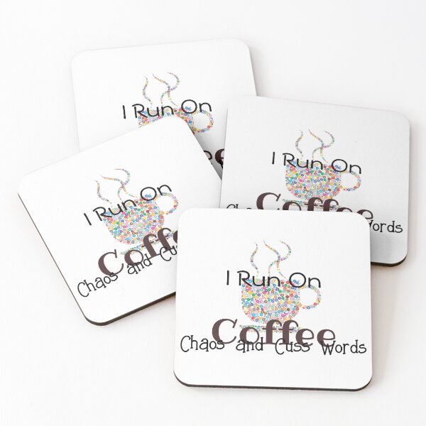 Item preview, I Run on Coffee Chaos and Cuss Words Funny Gift Ideas designed and sold by WeddingPrint.