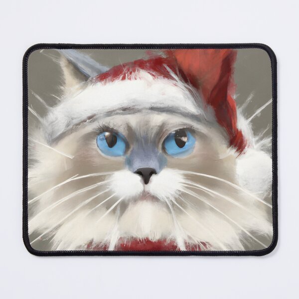 Item preview, Cute Ragdoll Cat Christmas hat new year look designed and sold by katerinica.