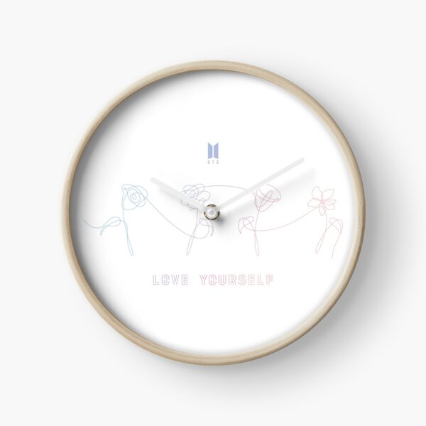 BTS LOVE YOURSELF FLOWERS ALL - WHITE Clock