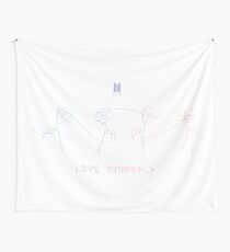 BTS LOVE YOURSELF FLOWERS ALL - WHITE Wall Tapestry