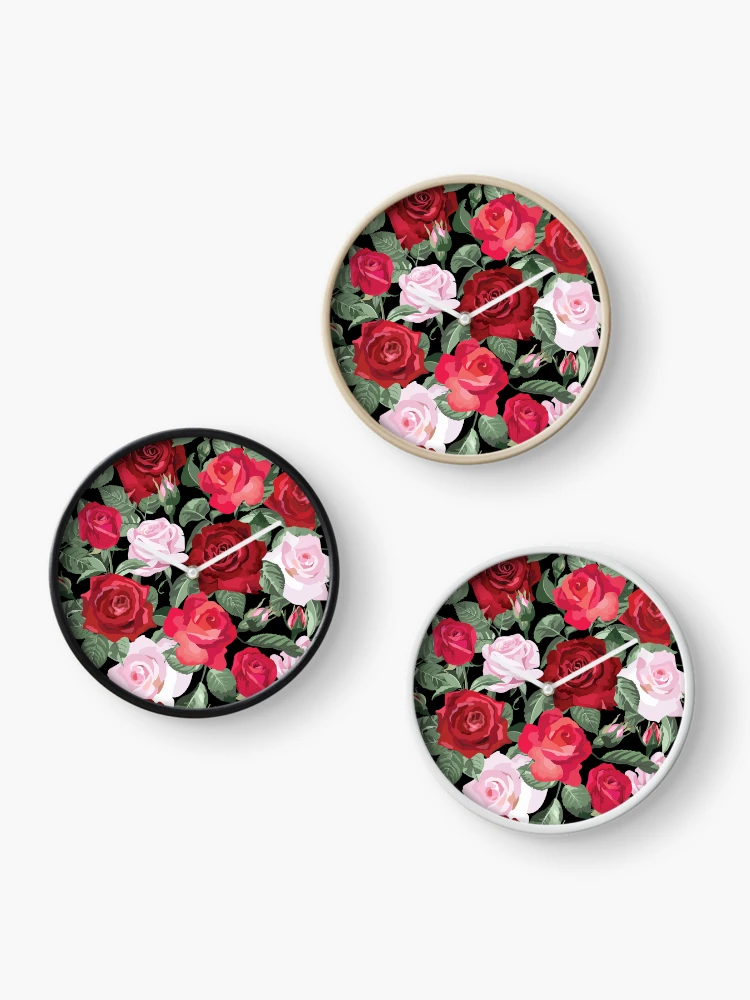 Thumbnail 3 of 4, Clock, Adorable Roses designed and sold by danikaVT.