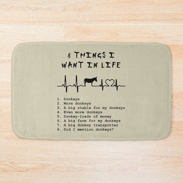 Item preview, 8 things I want in life: donkeys (heart ECG, black) designed and sold by SolidEarthArt.