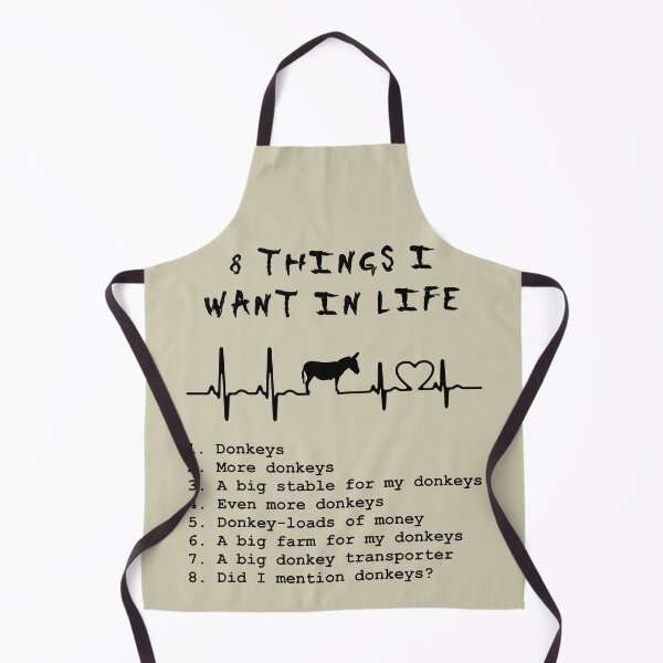 Item preview, 8 things I want in life: donkeys (heart ECG, black) designed and sold by SolidEarthArt.