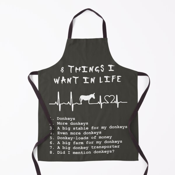 Item preview, 8 things I want in life: donkeys (heart ECG, white) designed and sold by SolidEarthArt.
