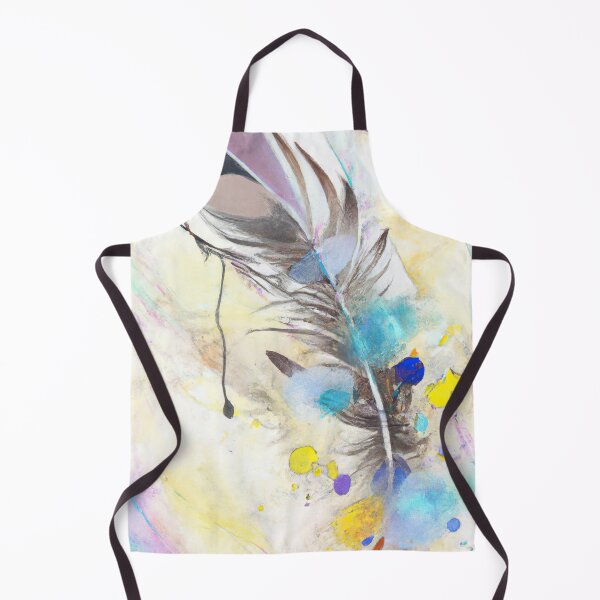 Artikelvorschau, Feder in farbiger Farbe gespritzt - abstrakte Kunst - gelb, braun, anthrazit, rosa entworfen und verkauft von Inomaly Art.