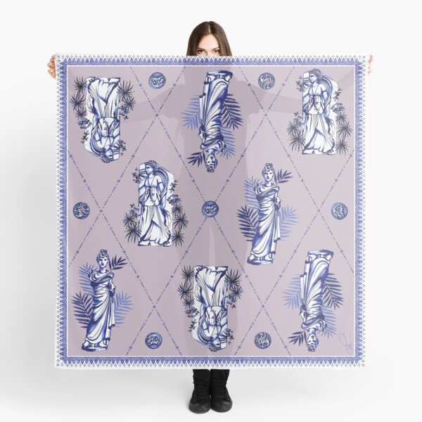 Indigo Grecian Goddess (Rose) Scarf