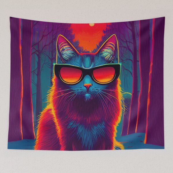 Item preview, Psychedelic cat in the sun designed and sold by Shakadelics.