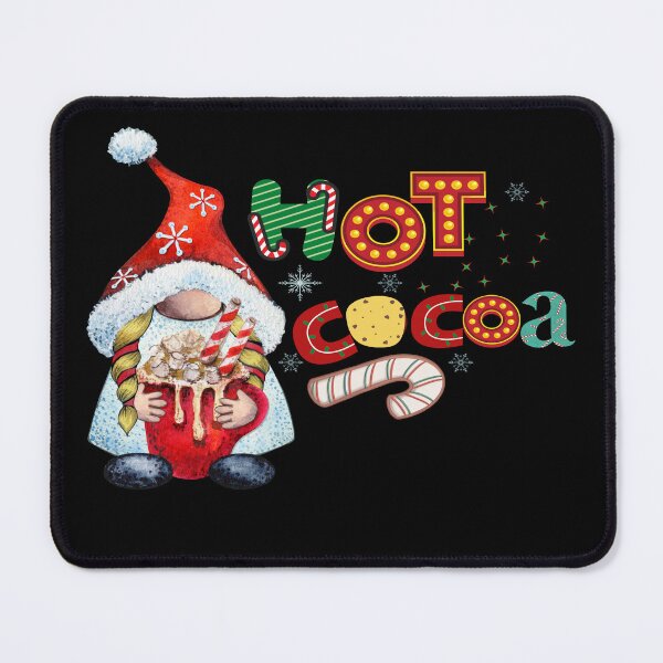 Item preview, gnome hot chocolate recipe, illustration of a cute Christmas elf drinking the traditional winter hot chocolate drink designed and sold by Malogue.