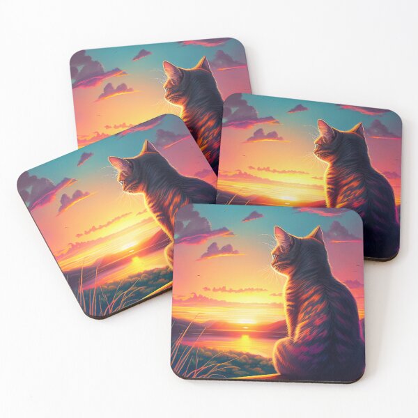 Item preview, Cat Looking At Sunset designed and sold by TheBaconStudio.