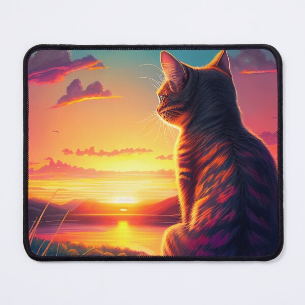 Item preview, Cat Looking At Sunset designed and sold by TheBaconStudio.