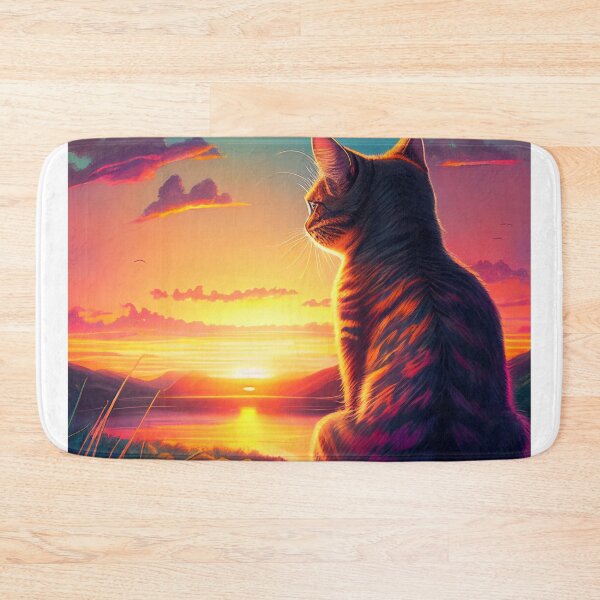 Item preview, Cat Looking At Sunset designed and sold by TheBaconStudio.