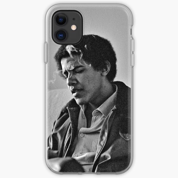 Young Barack Obama - Smoking Print iPhone Soft Case