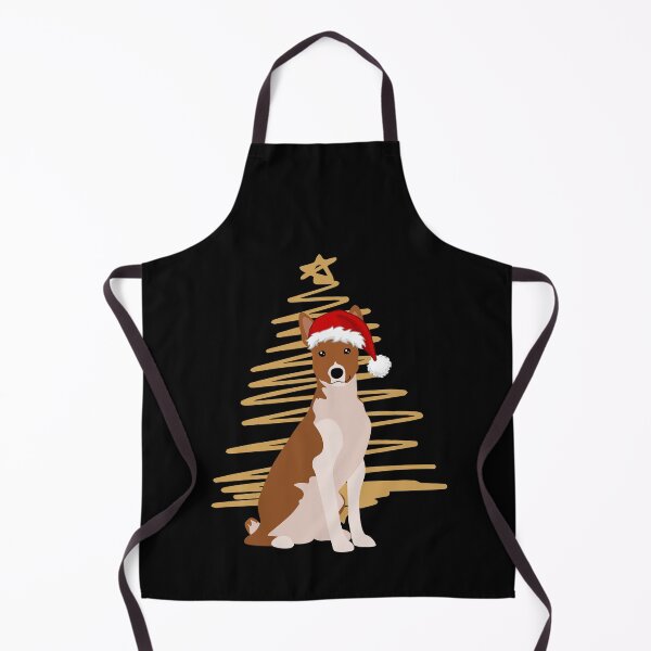Item preview, Christmas tree with basenji in santa hat designed and sold by reka88.