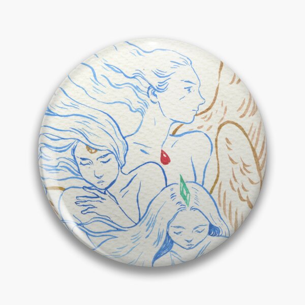 Item preview, Triptych Angel colored ink painting designed and sold by Hynek Šnajdr.