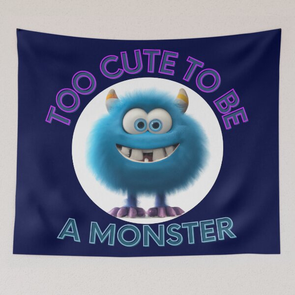 Item preview, Cute Blue Furry Monster - Too Cute To Be A Monster designed and sold by CreativeMagi.