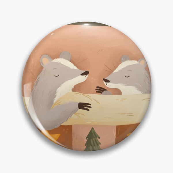 Item preview, badgers sleeping under christmas blanket designed and sold by Cynthiadoodlez.