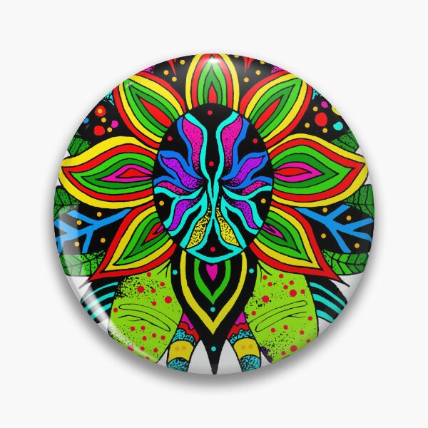 Item preview, Flor colorida psicodelica trance rave psychedelic color floral designed and sold by Tereza Skatera.