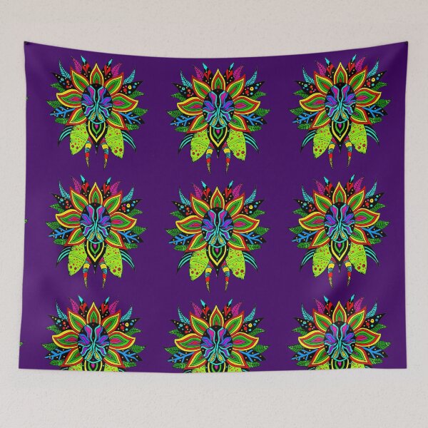 Item preview, Flor colorida psicodelica trance rave psychedelic color floral designed and sold by Tereza Skatera.