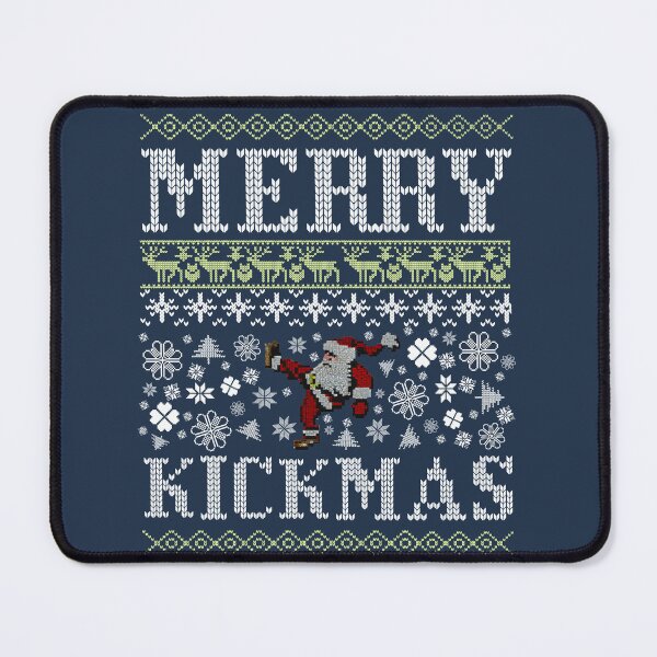 Item preview, Merry Kickmas Ugly Christmas Sweater Knitting Design designed and sold by CandyDroidMerch.