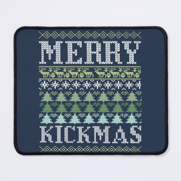 Item preview, Merry Kickmas Ugly Christmas Sweater Knitting Design designed and sold by CandyDroidMerch.