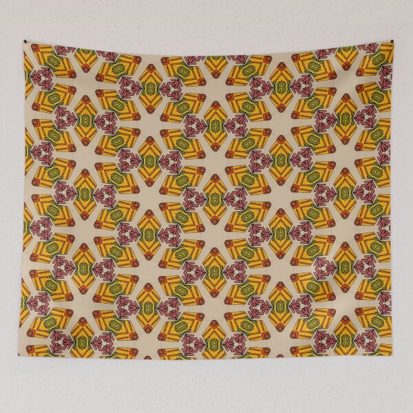 Item preview, Yellow and Red Floral Geos designed and sold by debutpagesart.