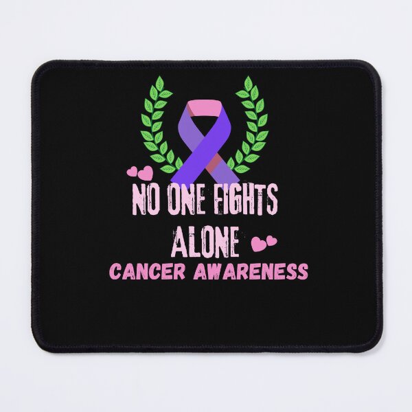Item preview, No One Fights Alone Cancer Awareness, purple ribbon, cancer warrior designed and sold by Cheffsspecials.
