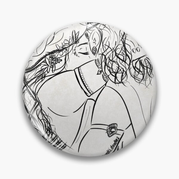 Item preview, Radha Krishna Embrace Artwork - Black and White designed and sold by devakidesigns.