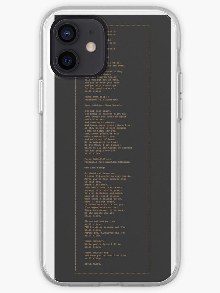 This Was A Triumph Portal Ending Glados Lyrics Iphone Case Cover By Franklymade Redbubble