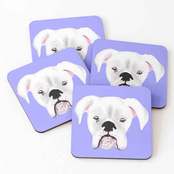 Item preview, WHITE BOXER DOG PUPPY PERIWINKLE designed and sold by GIVENGRACE.ART.