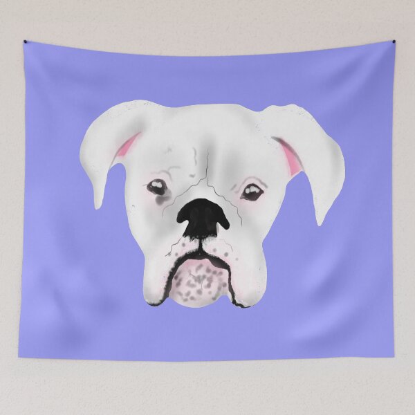 Item preview, WHITE BOXER DOG PUPPY PERIWINKLE designed and sold by GIVENGRACE.ART.