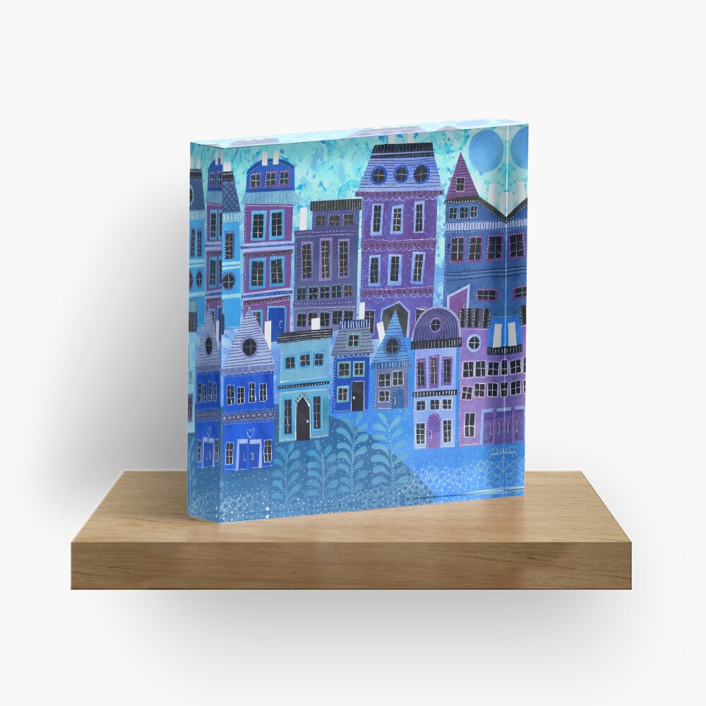 Blue Neighborhood Acrylic Block