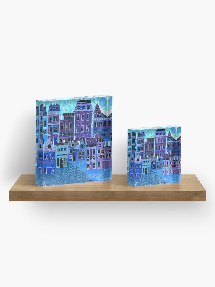 Alternate view of Blue Neighborhood Acrylic Block