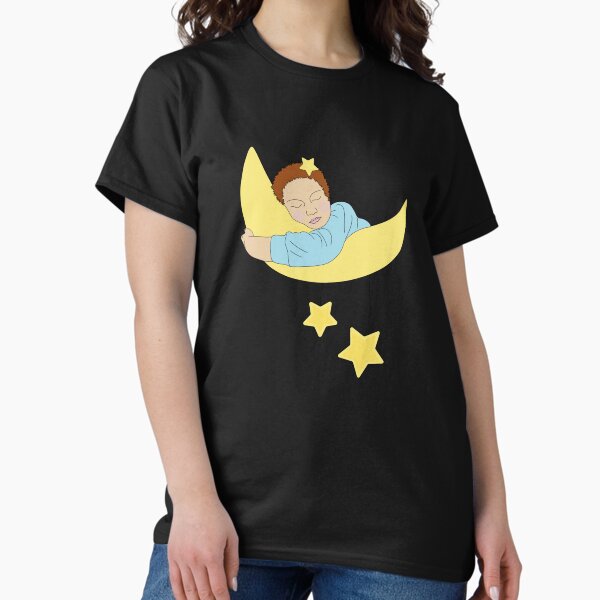 Item preview, child sleeping on the moon designed and sold by SunGraphicArt.