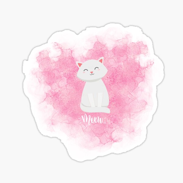 Cute Cat Sticker For Sale By Sanartign Redbubble 0693