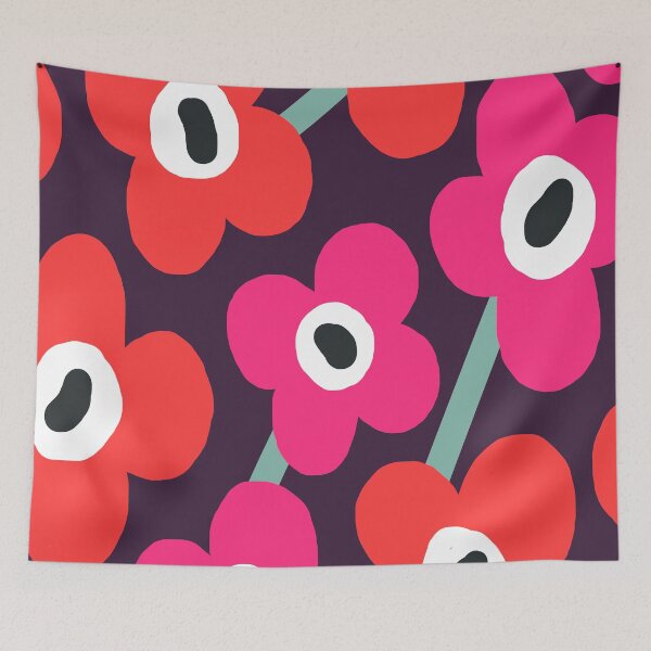 Item preview, Nordic Garden in Red and Cherry Pink designed and sold by Deutschic.