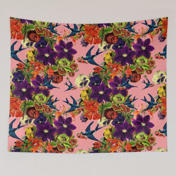 Item preview, Vintage Swallow Floral Pink designed and sold by Snexus.