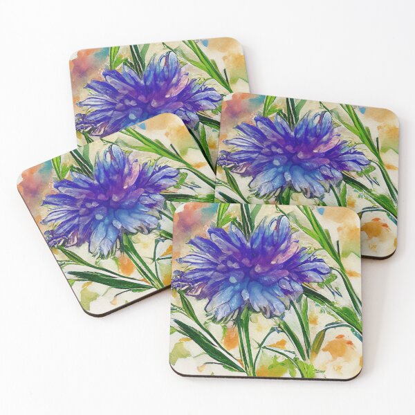 Item preview, Cornflower flower in the corn field nature inspared loose floral watercolor art designed and sold by aricutcia.
