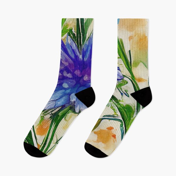 Item preview, Cornflower flower in the corn field nature inspared loose floral watercolor art designed and sold by aricutcia.