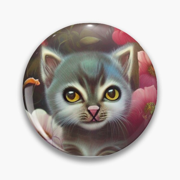 Item preview, Kitty dreamy adorable Portrait in Magic Floral Garden designed and sold by BluedarkArt.