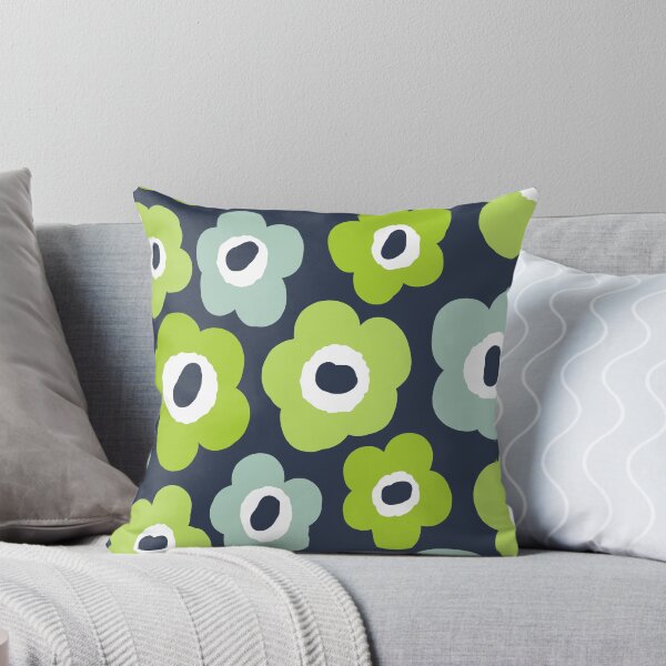 Item preview, Iconic Bold Scandinavian Floral Pattern in Green and Blue designed and sold by Deutschic.