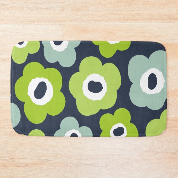 Item preview, Iconic Bold Scandinavian Floral Pattern in Green and Blue designed and sold by Deutschic.
