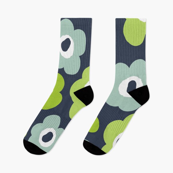 Item preview, Iconic Bold Scandinavian Floral Pattern in Green and Blue designed and sold by Deutschic.