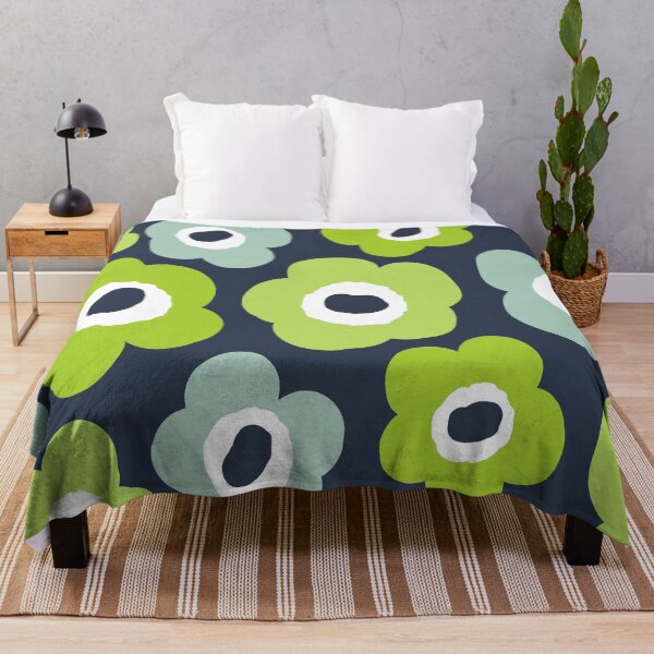 Item preview, Iconic Bold Scandinavian Floral Pattern in Green and Blue designed and sold by Deutschic.