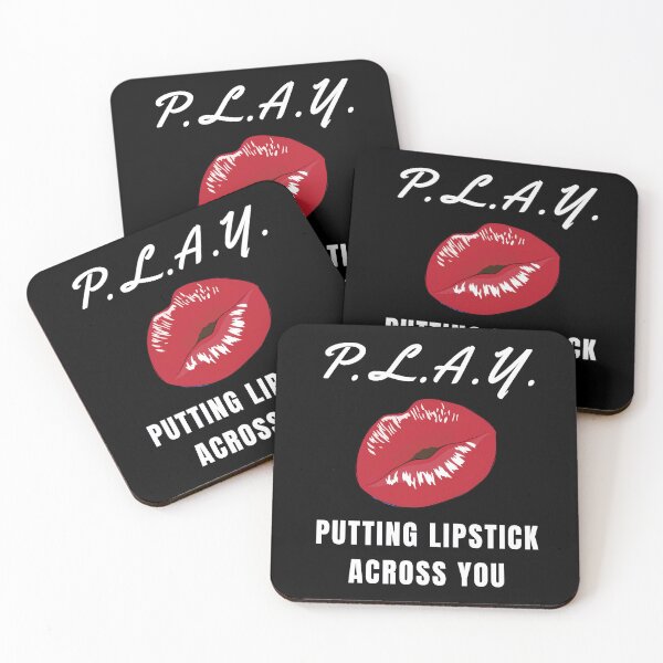 Item preview, Alluring Romantic Kissing Lips Acronym For PLAY | Putting Lipstick Across You (White Font) | Acronym designed and sold by ACRONYMSONLY.