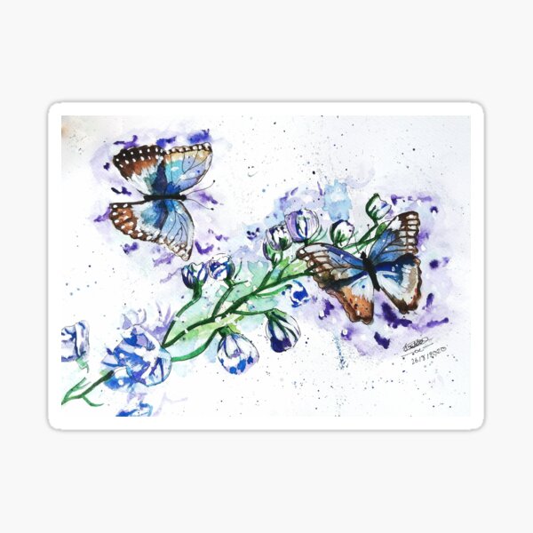 Item preview, Butterflies watercolour designed and sold by Cloverperidot.